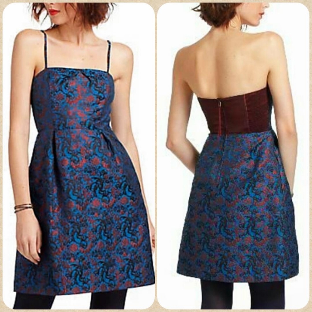 🆕Anthropologie🌷Leifnotes Brocade Holiday Dress